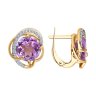 Серьги из золочёного серебра с аметистами и фианитами (Арт.93-320-01931-1)