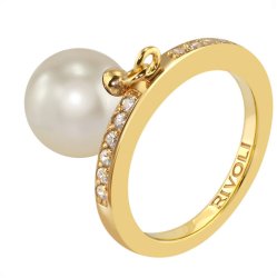 Кольцо из серебра с жемчугом и кристаллом swarovski (Арт.zar-14-10-3-g)