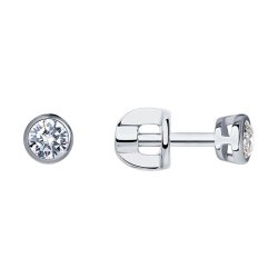 Серьги из белого золота с бриллиантами (Арт.1021803-3)