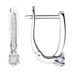 Серьги из белого золота с бриллиантами (Арт.1021898-3)