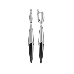 Серьги из серебра с керамикой (Арт.tc-e1749-2-b-w-x-x-x)