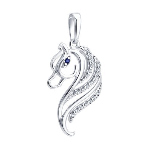 Подвеска из серебра с фианитами «Легенда Пегаса» Соколов (арт.94-130-00121-1)