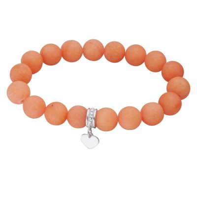 Браслет с обработанным кварцем «Карамельное Сердечко» серебро 925 Estet (арт.01Б452355-9)