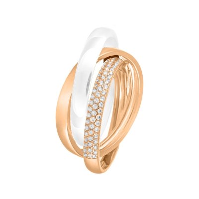 Кольцо из серебра с керамикой и фианитом (Арт.tc-r00663-w-g-x-x-w)