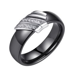 Кольцо из серебра с керамикой и фианитом (Арт.tc-r01240-b-w-x-x-w)
