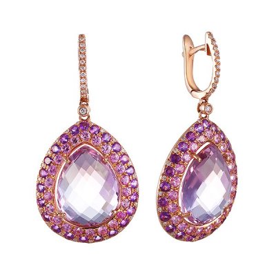 Серьги из золота с аметистом и бриллиантом (Арт.hf04470e-rpaps_sr_ps_am_pink)
