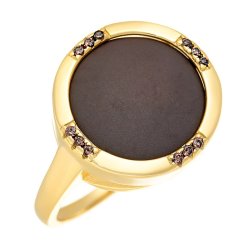 Кольцо из серебра с керамикой и куб. цирконием (Арт.tm-r00378-br-l-x-x-db)