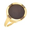 Кольцо серебряное с керамикой и куб. цирконием «Lemon Ceramic Chic» Fresh Jewelry (арт.TM-R00378-BR-L-X-X-DB)