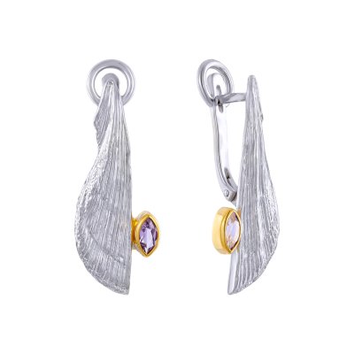 Серебряные серьги BEAVERS с аметистом 2117a