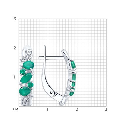Серьги из серебра с агатами и фианитами (Арт.92022459)