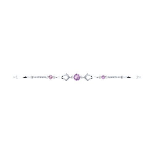 Браслет из серебра с аметистами и фианитами (Арт.92050099)