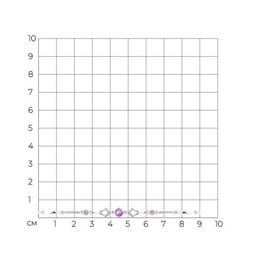 Браслет из серебра с аметистами и фианитами (Арт.92050099)