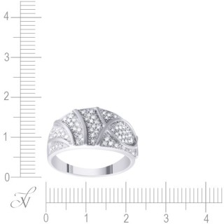 Кольцо с бриллиантами из белого золота «Иней Света» Myjewels (арт.R22461_WG)