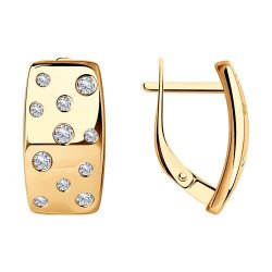 Серьги из золочёного серебра с фианитами (Арт.93-120-01516-1)