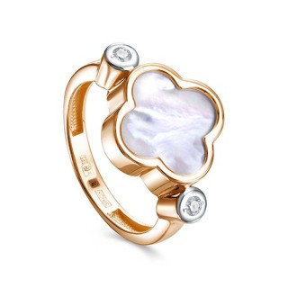 Кольцо золото с бриллиантами и перламутром «Quattro Pearl» Kabarovsky (арт.11-01823-6200)
