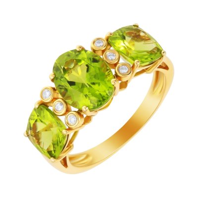 Кольцо из золота с бриллиантом и хризолитом (Арт.rg-30789a_ko_pd_yg)