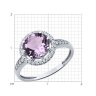 Кольцо из серебра с аметистом и фианитами (Арт.94-310-02052-3)