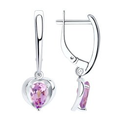 Серьги из серебра с аметистами (Арт.94-321-00761-2)