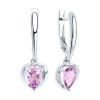 Серьги из серебра с аметистом «Сердце зари» SOKOLOV (арт.94-321-00761-2)