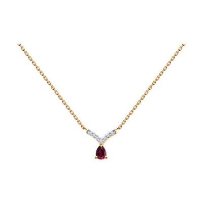Колье из золота с бриллиантами и рубином (Арт.4070015)