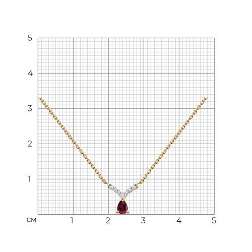 Колье из золота с бриллиантами и рубином (Арт.4070015)