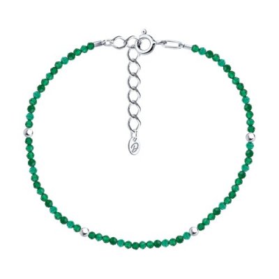 Браслет из серебра с кварцем «Изумрудный Шарм» Соколов (арт.01855)