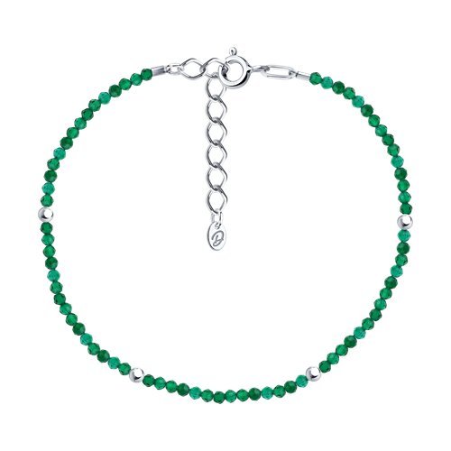 Браслет из серебра с кварцем «Изумрудный Шарм» Соколов (арт.01855)