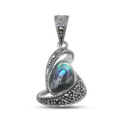 Подвеска Серебряные крылья (Арт.230401e-39_perlamutr_markazit)