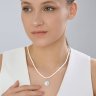 Колье из серебра с синтетическим жемчугом и фианитами (Арт.94071335)