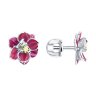 Серьги из серебра с эмалью и фианитами (Арт.94023338)