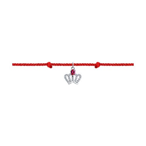 Браслет из серебра с корундом и фианитами (Арт.94051190)