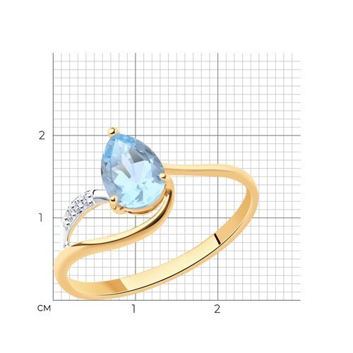 Кольцо золотое пробы 585 с топазом (Арт.51-310-00985-1)