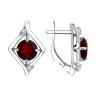 Серьги из серебра с гранатами и фианитами (Арт.94-320-00603-3)