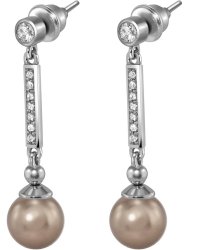 Серьги из серебра с жемчугом и кристаллом swarovski (Арт.aas-6-a-8-9-s)