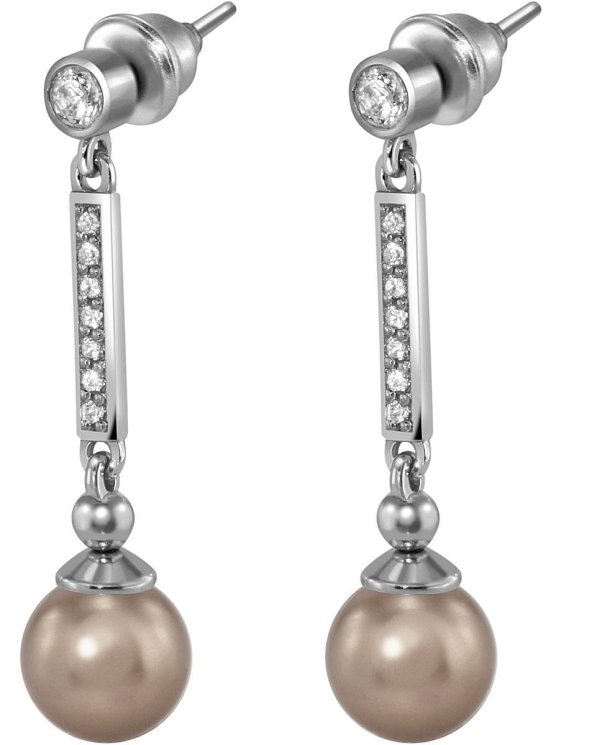 Серьги из серебра с жемчугом и кристаллом swarovski (Арт.aas-6-a-8-9-s)