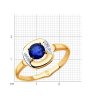 Кольцо из золота с бриллиантами и синим корунд (синт.) (Арт.6012148)