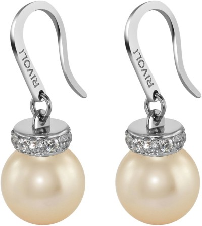 Серьги серебряные с жемчугом и куб. цирконием «Pearl Kiss» Rivoli (арт.ABS-1-10-5-S)