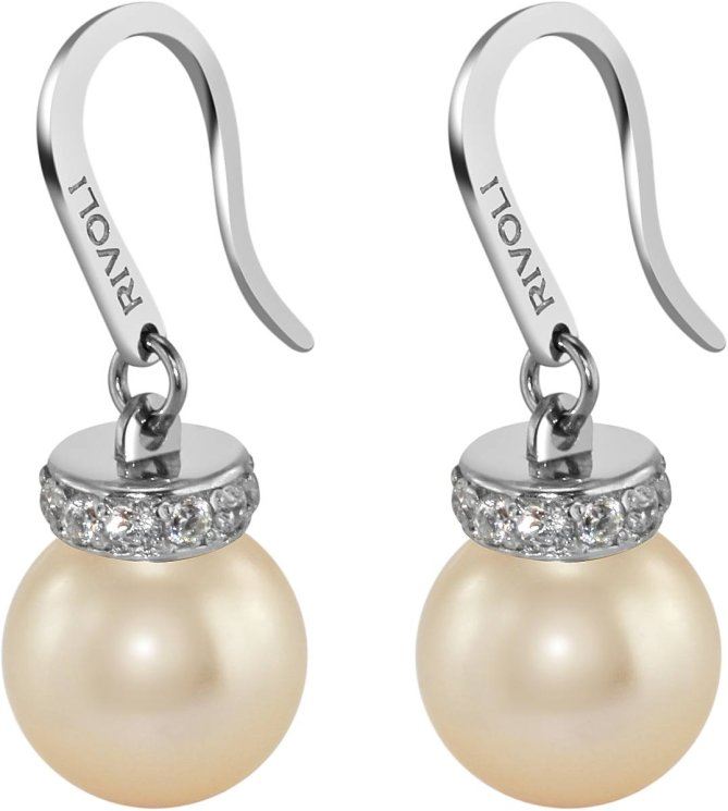 Серьги из серебра с жемчугом и кристаллом swarovski (Арт.abs-1-10-5-s)
