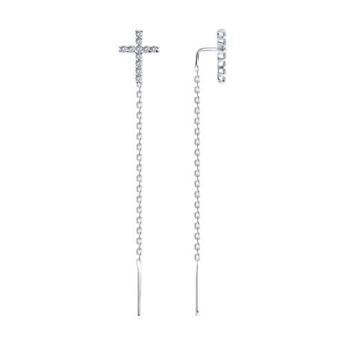 Серьги из серебра с фианитами (Арт.94026504)