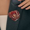 Брошь из золота с бриллиантами и эмалью (Арт.6049032)