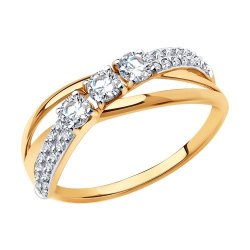Кольцо из золота с фианитами (Арт.018528)