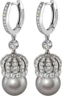Серьги серебряные с жемчугом и фианитами «Queen of Pearl» Rivoli (арт.CQS-3-10-30-S)