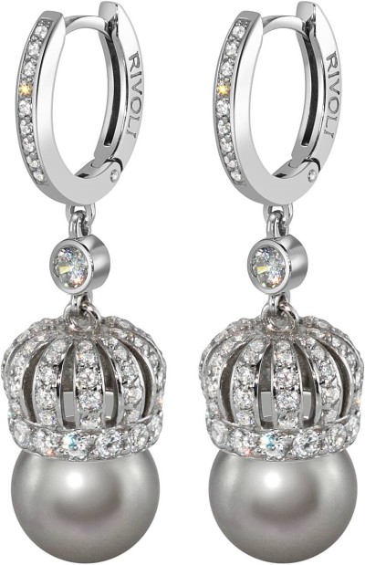 Серьги серебряные с жемчугом и фианитами «Queen of Pearl» Rivoli (арт.CQS-3-10-30-S)