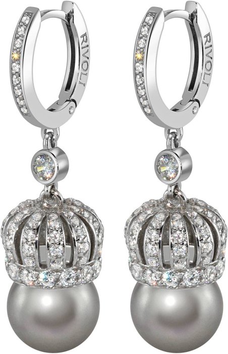 Серьги из серебра с жемчугом и куб. цирконием (Арт.cqs-3-10-30-s)