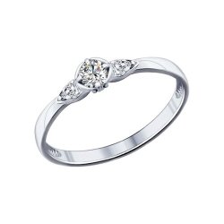 Кольцо из серебра с фианитами (Арт.94013644)