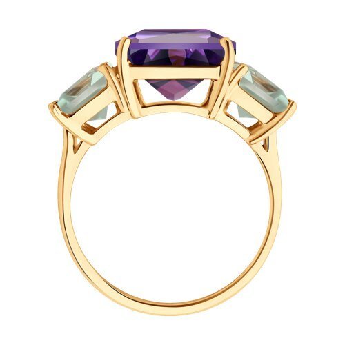 Кольцо золотое пробы 585 с миксом камней (Арт.717172)