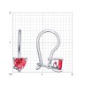 Серьги из серебра с красными фианитами (Арт.94020589)