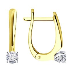 Серьги из комбинированного золота с бриллиантами (Арт.53-220-01674-1)
