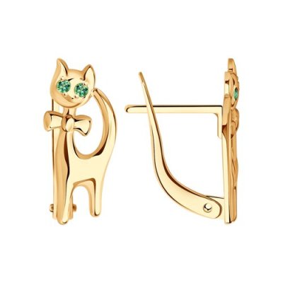 Серьги из золота с фианитами (Арт.025006)