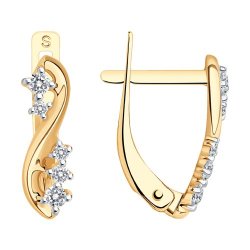 Серьги из золота с фианитами (Арт.027144)